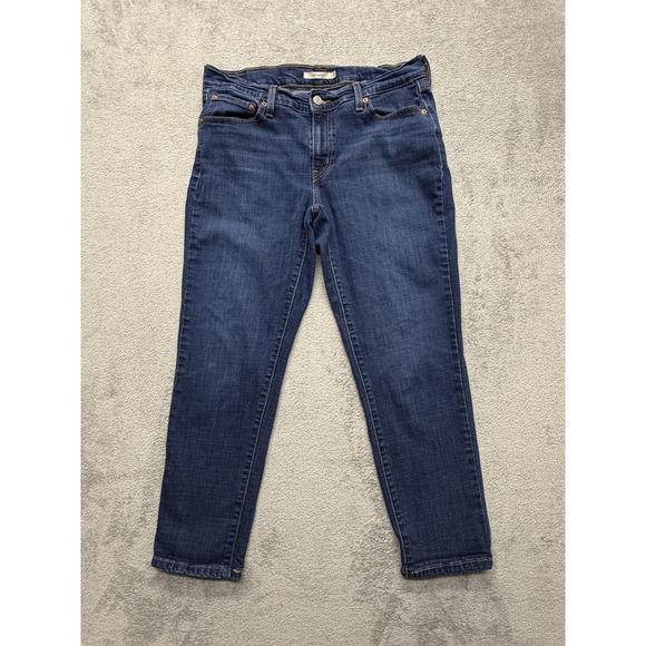Levi's Denim - Levi's Jeans Womens Measured 33x26 Blue Boyfriend Stretch Denim Zip Fly Ankle